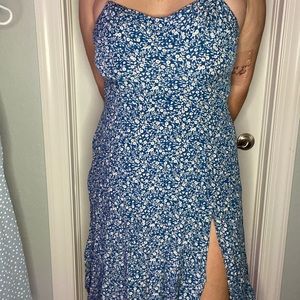 Blue and floral dress